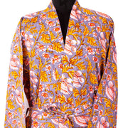 Unisex Multicolor Cotton Bathrobe, 100% Cotton Robe for Women